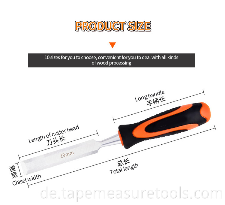 ProBon Chrom-Vanadium-Stahl +ABS TPR Doppelmaterialgriff Holzbearbeitungsmeißelsatz